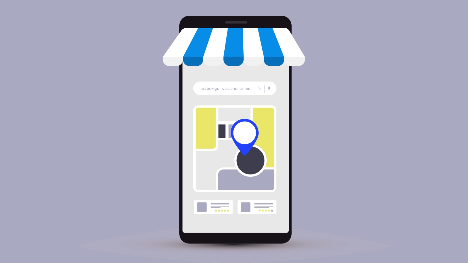 Google My Business: l’arma segreta per le prenotazioni dirette del tuo hotel - immagine vettoriale di una mappa google